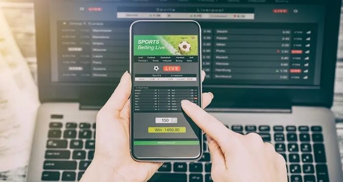 The Psychology of Online Sports Betting showing risk, reward, and addiction factors in digital gambling.